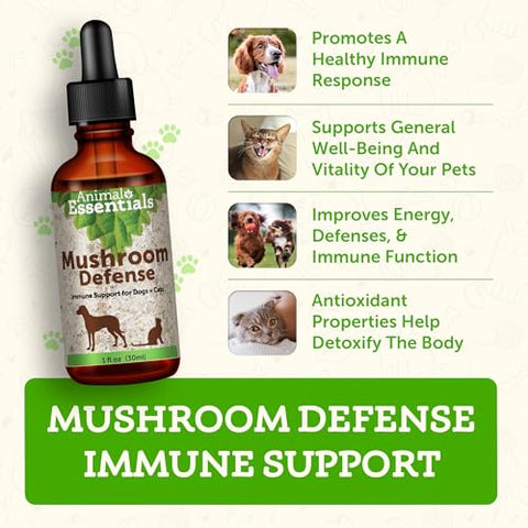 Mushroom Defense – Suporte ao Sistema Imunológico para Cães | Marca Animal Essentials - Animal Essentials