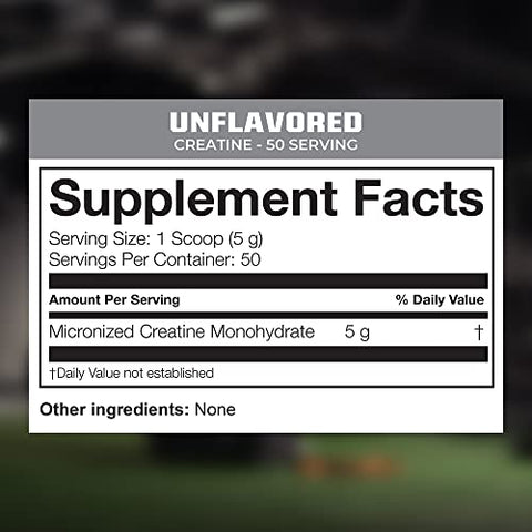 Creatine Monohydrate Powder – Pote de 50 Porções sem Sabor – 100% Puro Micronizado para Massa Muscular e Força - MTN OPS