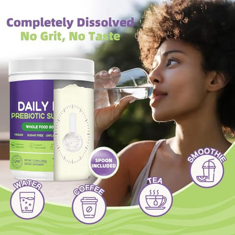 NATURE TARGET - Suplemento Diário de Fibras – Pó de Fibra Solúvel Prebiótica para Saúde Intestinal, Alimento Integral Rico em Fibras para Saúde Digestiva