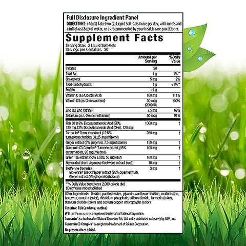 Inflamma-Less Extra Forte com Extrato de Turmacin – 60 Cápsulas Líquidas – para um Estilo de Vida Ativo - Irwin Naturals