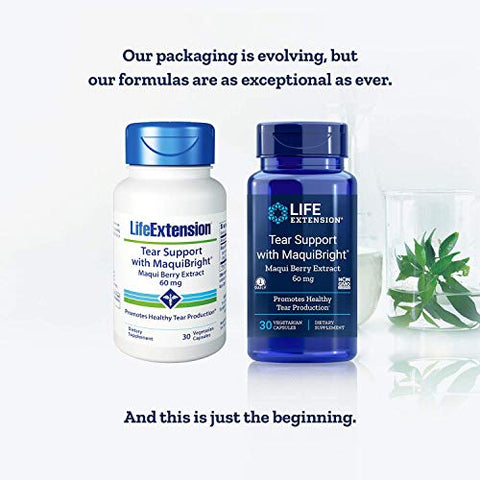 Tear Support com MaquiBright 60 mg, 30 Cápsulas Vegetarianas – Suporte para Lágrimas - Life Extension