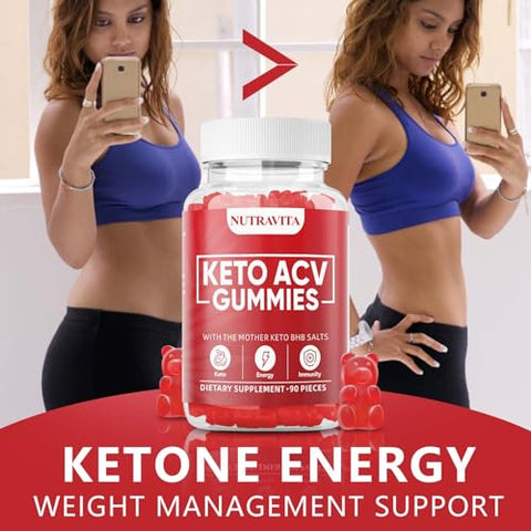 nutravita - 90 Ct Gomas de Keto Acv para Perda de Peso Avançada – Marca em Destaque
