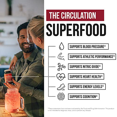 Triquetra Health - BioBeet® Max Força Cápsulas de Raiz de Beterraba – Concentrado 21:1, Cada Porção Derivada de 28.350 mg de Beterraba Orgânica – Aumento da Absorção com Extrato de Pimenta Preta BioPerine®