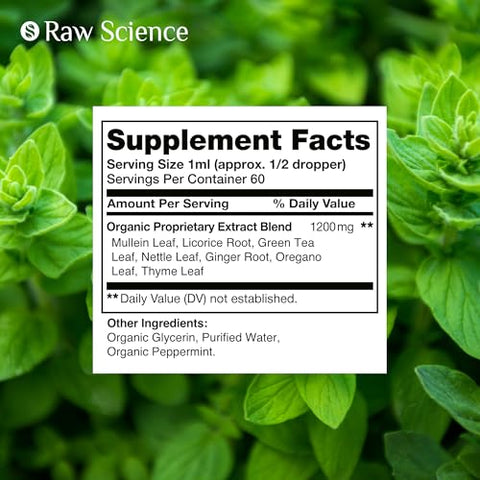 S RAW SCIENCE - Gotas Orgânicas de Verbascum para os Pulmões – Suporte Respiratório | Marca: Verbascum