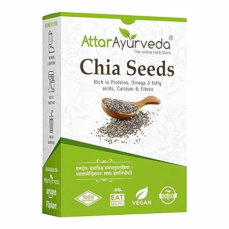 SEASOL - Attar Ayurveda Sementes de Chia Inteiras para Perda de Peso Ômega 3 250g
