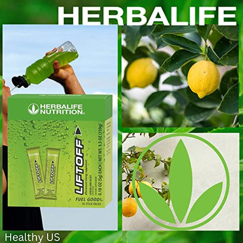 Nutrition LIFTOFF Energy Stick Packs – Limão-Lima Explosão – Bebida Instantânea para Energia Natural, Clareza Mental e Concentração – 30 Unidades (30 Pacotes), Verde - Herbalife