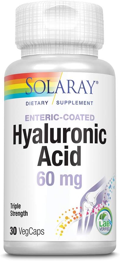 Ácido Hialurônico Triplo Forte 60mg | 30 Cápsulas Vegetais - SOLARAY