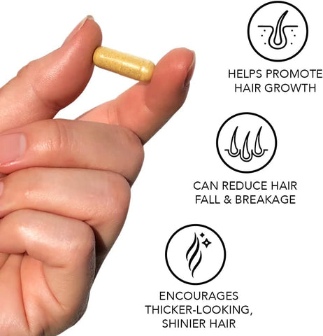 Vitaminas Veganas para Cabelos para Crescimento Rápido | Cápsulas de Biotina Natural para Apoiar Cabelos, Pele e Unhas Saudáveis | Pode Reduzir a Queda - HAIRtamin