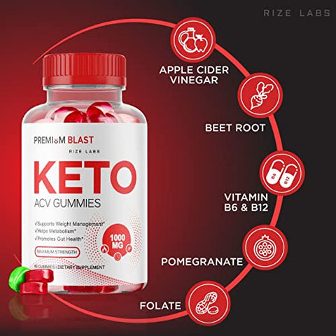 rize labs - (3 Pacotes) Gomas Premium Blast Keto ACV – Fórmula Avançada para Perda de Peso com Vinagre de Maçã – Gomas Gerenciadoras de Peso – Máximo de Resultados