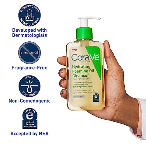 Espuma de Limpeza Hidratante com Óleo | Limpeza Hidratante com Óleo para o Rosto - CeraVe