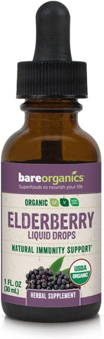 Gotas Líquidas de Sabugueiro, Suplemento Herbal, 30ml - BareOrganics