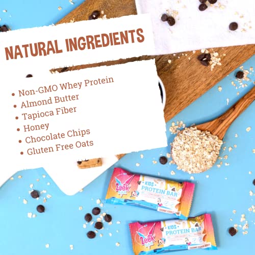 Zeek - ZEEK BAR – Barras de Proteína Infantil – 50% Menos Açúcar, 8g Proteína – Natural, Não-OGM, Sem Glúten – Cosmic Cookie Dough, 12 Unidades
