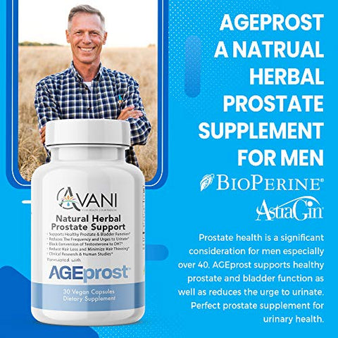 Avani Health - Melhor Suporte Natural para a Saúde da Próstata – Herbal para Homens – Reduz a Micção Frequente
