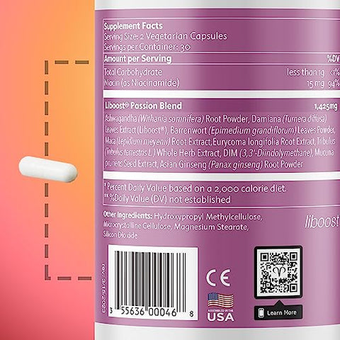 Impulsionador de Libido Feminino para Apoiar o Humor e o Desejo – 60 cápsulas – Marca Promescent - Promescent