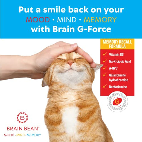 Brain Bean - Brain G-Force | Potencialize a Função Cerebral | com Galantamina, Ácido R-Lipoico, A-GPC e Benfotiamina | 45 Porções