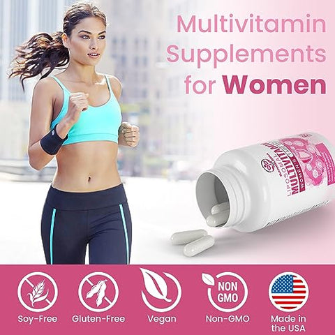 Sambugra - Liposomal Multivitamínico para Mulheres 1400MG – Suplemento Diário de Vitaminas para Mulheres com Ferro, Vitamina A, C, D, E e Complexo B para Saúde Imunológica, Cabelos