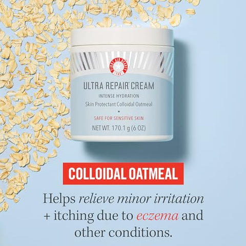 Ultra Repair Cream – Hidratante Intenso para Rosto e Corpo – Fortalece a Barreira da Pele, Alivia Instantaneamente a Pele Seca e Eczema – 6 oz Bônus (177 ml) - First Aid Beauty