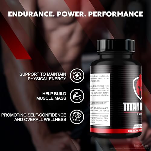 NutraRize - Titan Boost – Suplemento Masculino para Aumento de Desempenho – 2 Unidades – Fórmula Potente com Tongkat Ali e Wild Yam Root – Oficial