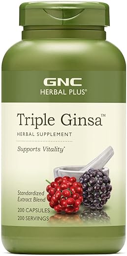 Herbal Plus Triple Ginsa – 200 Cápsulas – Suporte à Vitalidade - GNC