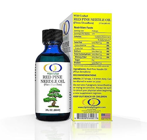 Óleo de Agulhas de Pinheiro Vermelho Selvagem Optimally Organic – Gotas Diárias para Suporte Imunológico Extremo – Extrato Vivo Bioativo – 1290 Gotas – 3 a 7 Gotas por Dose – Microbioma Vegano