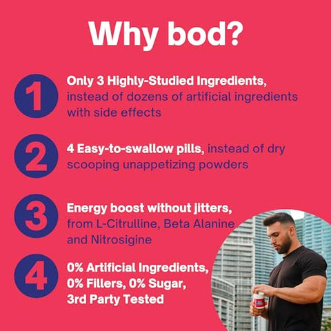 Goba Tea - BOD Pílulas Pré-Treino com Chá Verde Natural, Eletrólitos, L-Teanina, Beterraba, Suporta Energia, Resistência, Desempenho nos Treinos sem Nervosismo ou Queda, Pré-Treino Vegano