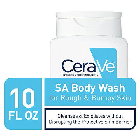 Body Wash com Ácido Salicílico | Sabonete Corporal sem Fragrância para Esfoliar a Pele Áspera e com Imperfeições | Testado para Alergias | 10 ml - CeraVe