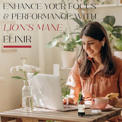 Lion’s Mane – Elixir Líquido para Memória e Foco com Cogumelos Funcionais – Extrato de Lion’s Mane em Espectro Completo – Sem GMO, Vegano – 100ml - Auri