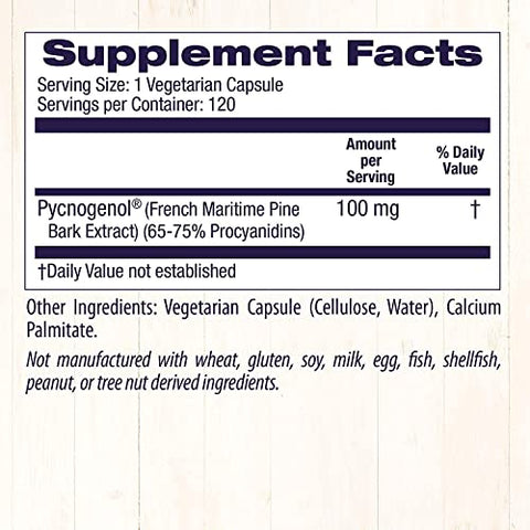 Pycnogenol 100 mg – Extrato Premium de Casca de Pinheiro Marítimo Francês para Saúde Cardíaca e Cuidados com a Pele – 100% Natural e Eficaz - Healthy Origins