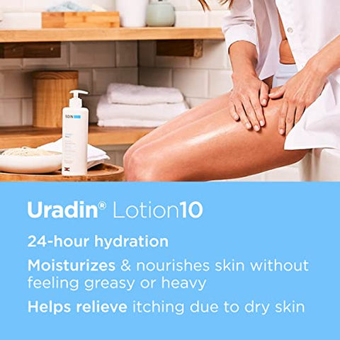 Loção Corporal ISDIN Uradin10, Hidratação Intensa 24 Horas, 10%% Ureia, Absorção Rápida, Testada Dermatologicamente, 400ml