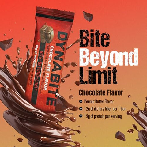 Barras Energéticas Premium (10 Unidades, Chocolate) | Barras de Proteína Low Carb com Ingredientes à Base de Plantas | Barras Substitutas de Refeição Sem Glúten | Barras de Proteína Sem Açúcar | Alta Proteína - DYNABITE