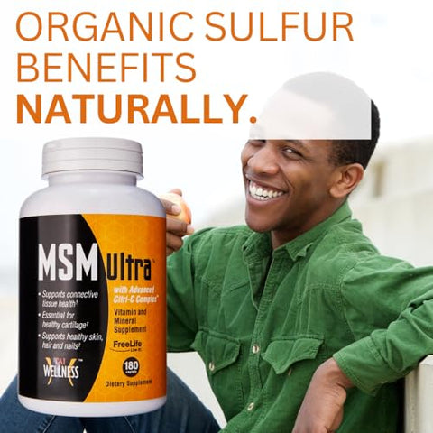 Freelife MSM Ultra | 3.000 mg MSM Complexo Citri-C Proprietário com Vitamina C | Suplemento Methylsulfonylmethane Definitivo | Ósseo - Youngevity