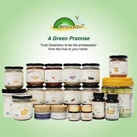 Pó de Geleia Real Greenbow – 100% Certificado Orgânico USDA, Geleia Real Não-OGM, Sem Glúten, Liofilizada – Altamente Nutritivo – Sem Aditivos/Sabores (17g)