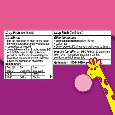 Pepto Bismol - Pepto Chewable Tablets para Azia, Indigestão Ácida, Má Digestão e Desconforto Estomacal, Sabor Bubblegum, 24 Comprimidos (Pacote com 3)