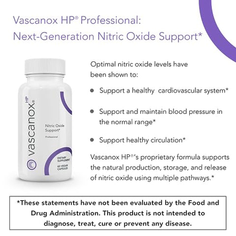 Calroy Health Sciences - Vascanox HP – Suporte de Óxido Nítrico de Próxima Geração – Até 24 Horas em Dose Única