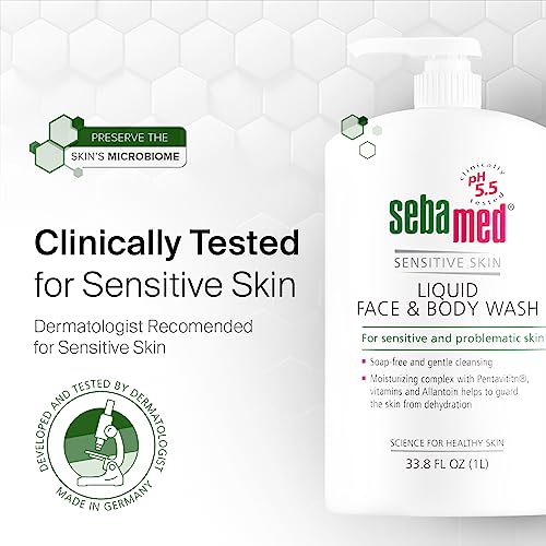 SEBAMED - Sebamed Sabonete Líquido para Rosto e Corpo, Pele Sensível, pH 5.5, Hidratante Suave, Hipoalergênico para Homens e Mulheres, Recomendado por Dermatologistas, 1000ml