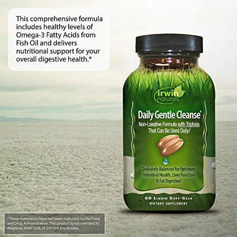 Daily Gentle Cleanse – Fórmula Não-Laxante com Triphala – 60 Cápsulas Líquidas - Irwin Naturals