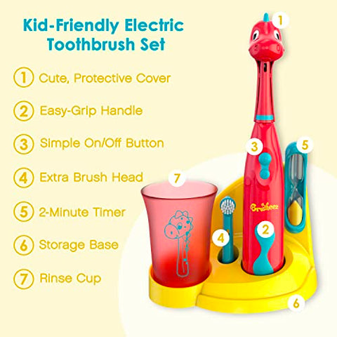 Conjunto de Escova de Dentes Elétrica para Crianças Brusheez® – Seguro – Marca