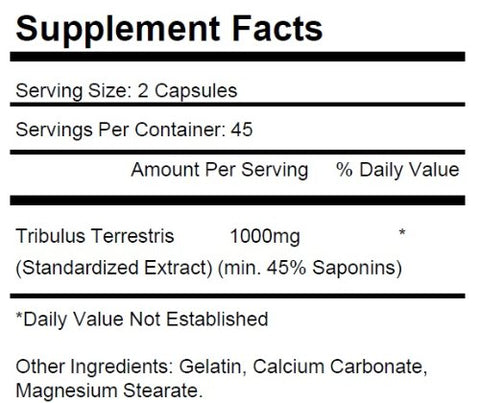 KRK SUPPLEMENTS - 3 Frascos Tribulus Terrestris 1000mg Por Porção 270 Cápsulas Total