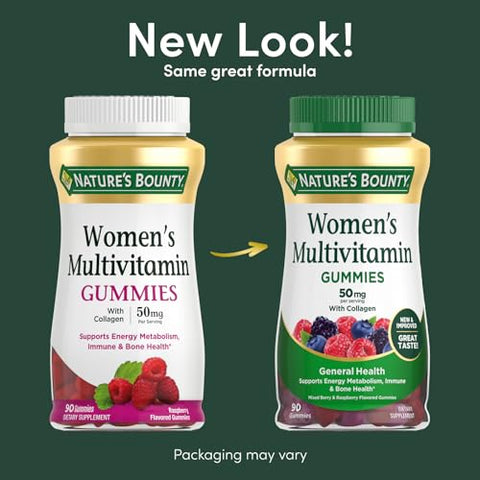 Nature's Bounty - Nature’s Bounty Multivitamínico Feminino, Suplemento de Vitaminas para Adultos, Sabor Frutado, 90 Gomas