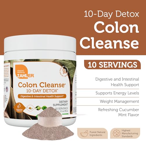 Colon Cleanse 10-Day Detox Cleanse – Sabor Pepino Hortelã – Bem-estar Digestivo Herbal – Limpeza do Cólon - Zahler
