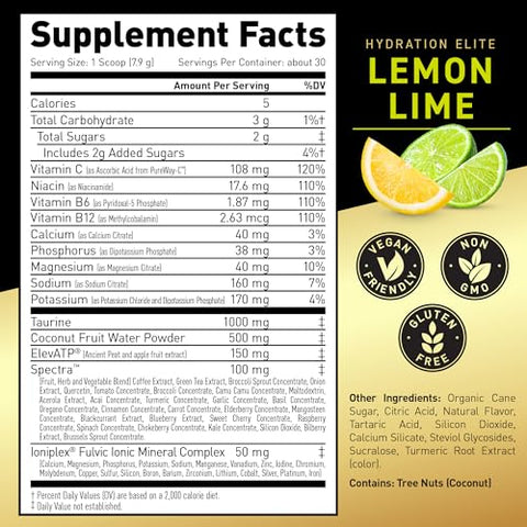 Electrolytes: Hidratação Elite em Pó Premium, Treino Intra e Pós, Limão e Lima, 30 Porções - Kaged