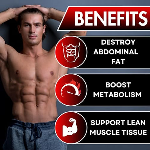 Queimador de Gordura Abdominal UNALTERED para Homens – Perca Gordura Abdominal, Fortaleça os Abdominais, Apoie o Crescimento Muscular Magro – Jitter