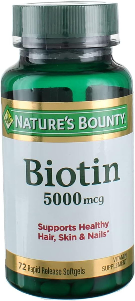 Nature's Bounty - Nature’s Bounty Biotina 5000 mcg Cápsulas Líquidas 72 un (Pacote com 5) – Comprar Online | Nature’s Bounty