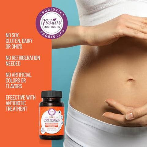 Natures Instincts - Ultra Spore Probiótico com Cepas Vivas | Probiótico Diário à Base de Solo para Suporte Digestivo | Marca Ultra Spore