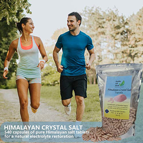 Healthy Life Herbs - Cápsulas de Sal Rosa do Himalaia 540 Caps (850 mg) – Dieta Keto e Eletrólitos