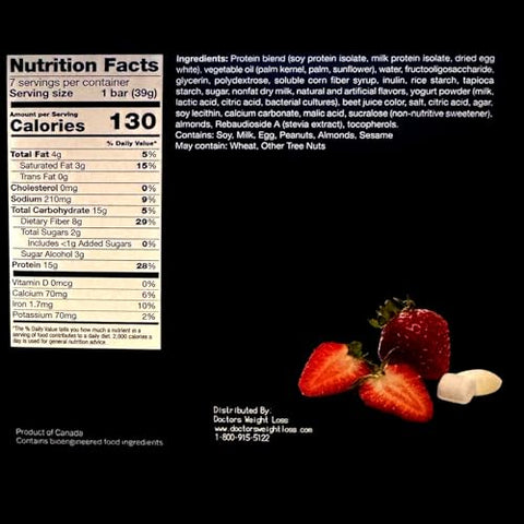 Barra de Nutrição Alta em Proteínas | Sabor Frutas Vermelhas | Barra de 15g de Proteína | Sem Glúten, Baixo Teor de Gordura, Baixo Teor de Açúcar, Baixo Carboidrato | Pacote com 7 Unidades - ProtiWise