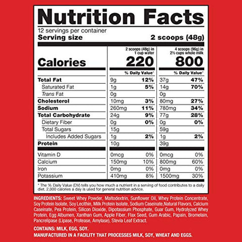 Weight Gain Mix Nutricional Instantâneo, Sabor Baunilha, 20.3 Ounce (573g) - Naturade