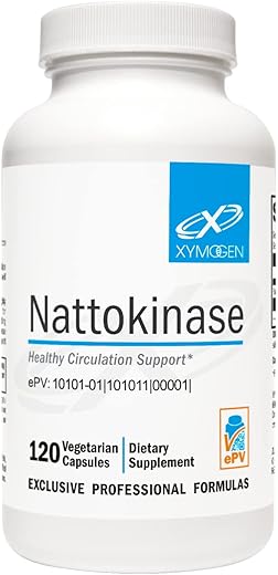 Nattokinase 2000 FU – Suplemento para Pressão Arterial – Saúde do Coração, Circulação Sanguínea e Suporte à Pressão Arterial – Livre de Glúten, Vegano, Não-OGM (120 Cápsulas) - XYMOGEN