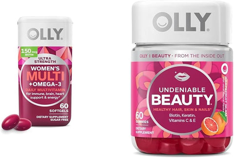 Ultra Softgels Mulheres, Saúde Geral e Suporte Imunológico, Ômega-3, Ferro – 60 cápsulas - OLLY