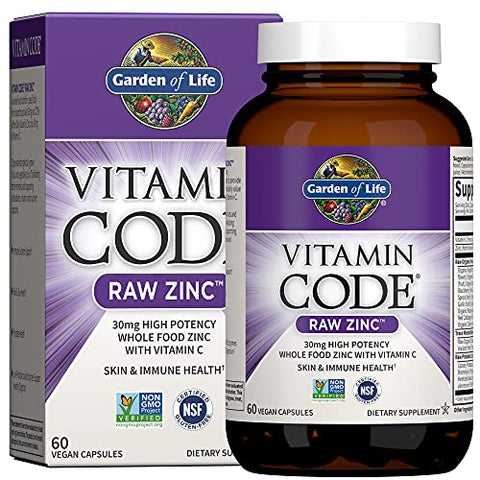 Organics – Multivitamínico Masculino Diário de Alimentos Integrais em Tabletes – 60 Unidades + Suplemento de Zinco de Alta Potência – 30mg - Garden of Life